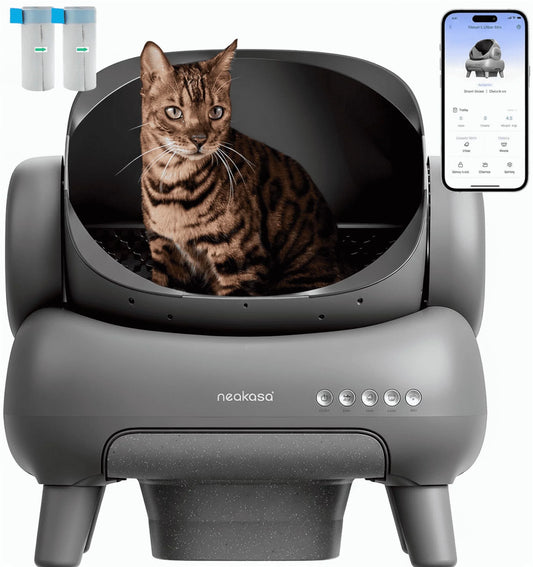 M1 plus Automatic Cat Litter Box, Self-Cleaning, Spacious Open-Top Design for Large Cats up to 33 Lbs, Odor-Free & Safe Access